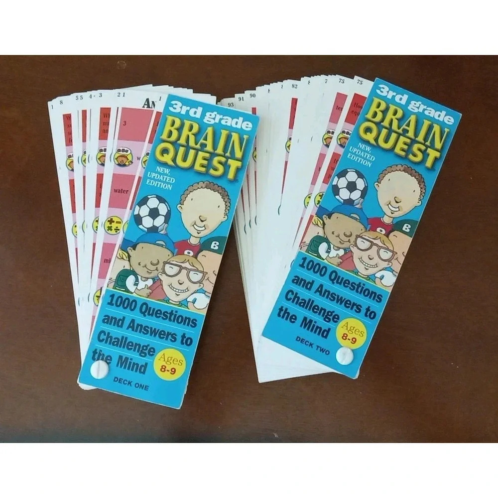 Brain Quest Lot 3rd Grade New Updated Edition Deck One & Two 1990's Teaching Aid